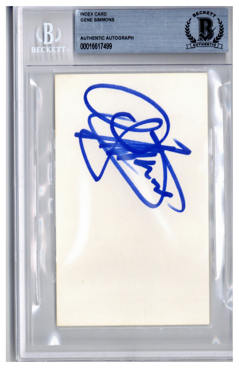 Gene Simmons from Kiss with Beckett Authenticated Encased