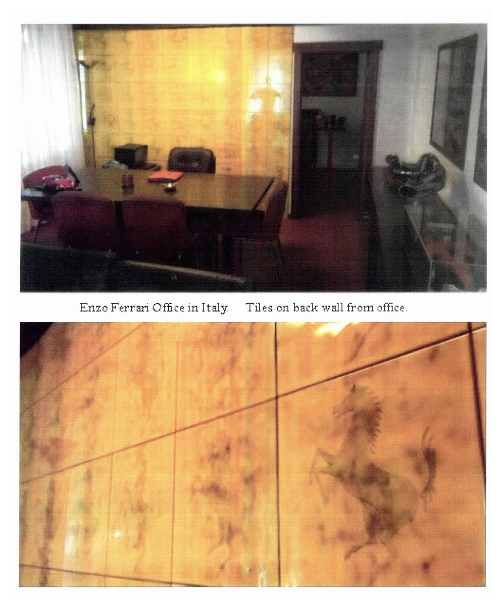 Enzo Ferrari with Rear Wall Tile from Enzo's office with Ferrari