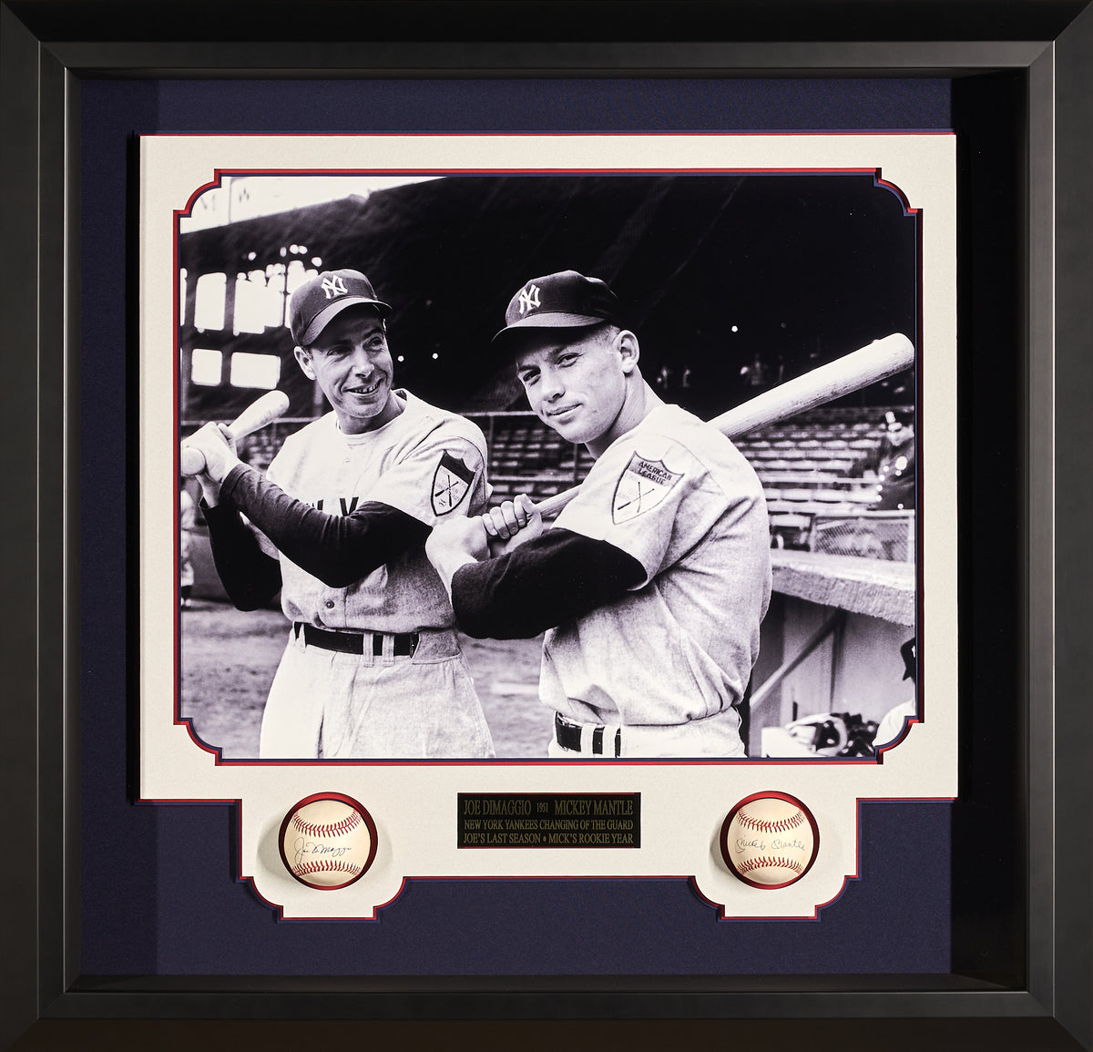 Joe DiMaggio and Mickey Mantle Signed Baseballs – Millionaire Gallery