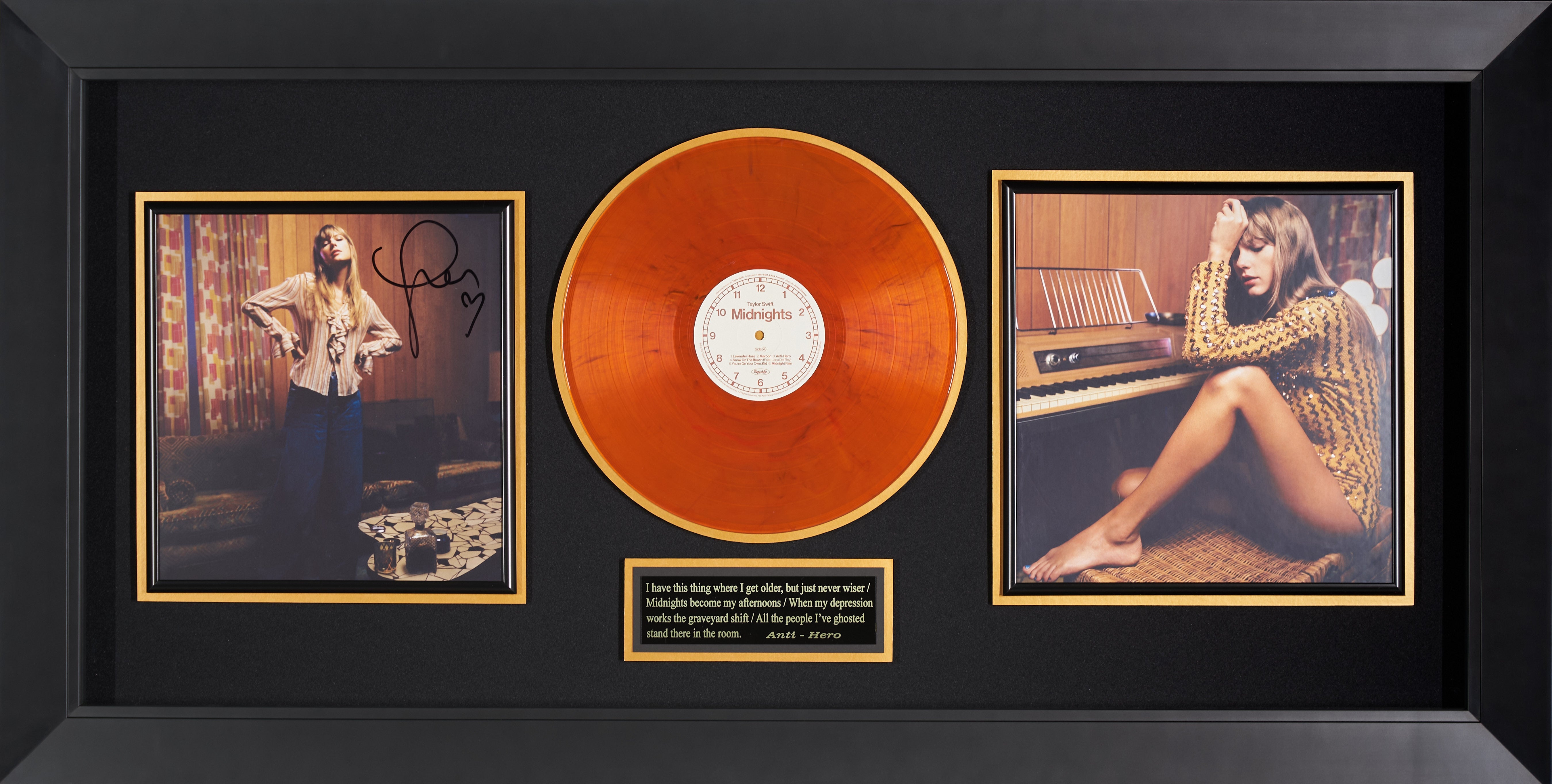 Taylor Swift Midnights Mahogany Vinyl Album with Signed