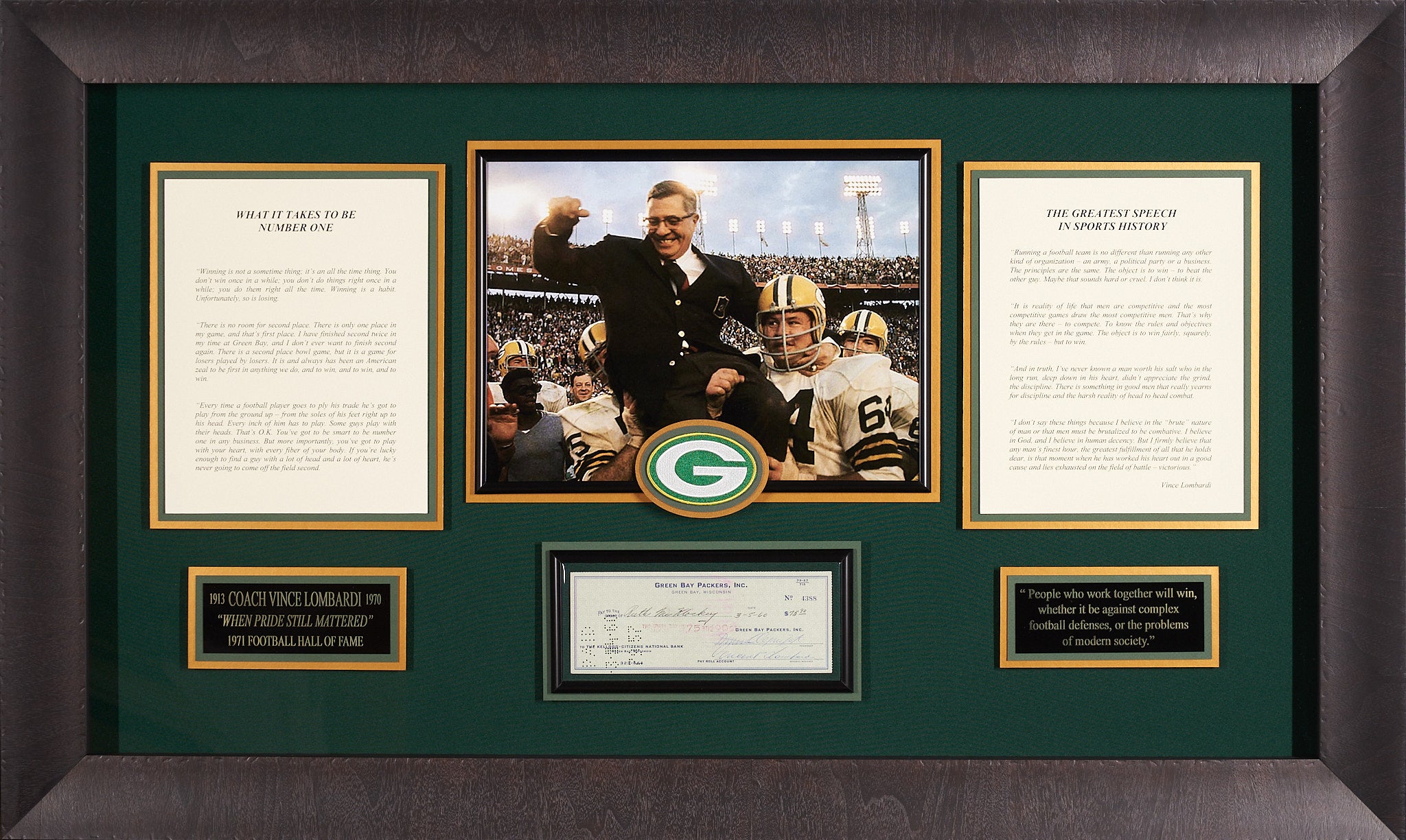 : Framed Vince Lombardi Green Bay Packers Super Bowl II