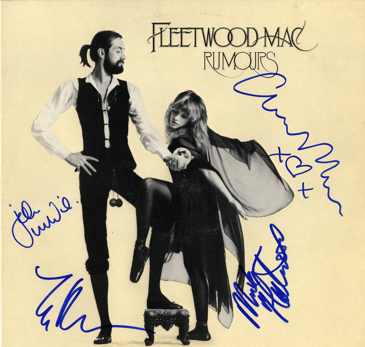 Fleetwood Mac with authenticated signatures from the band members on a ...