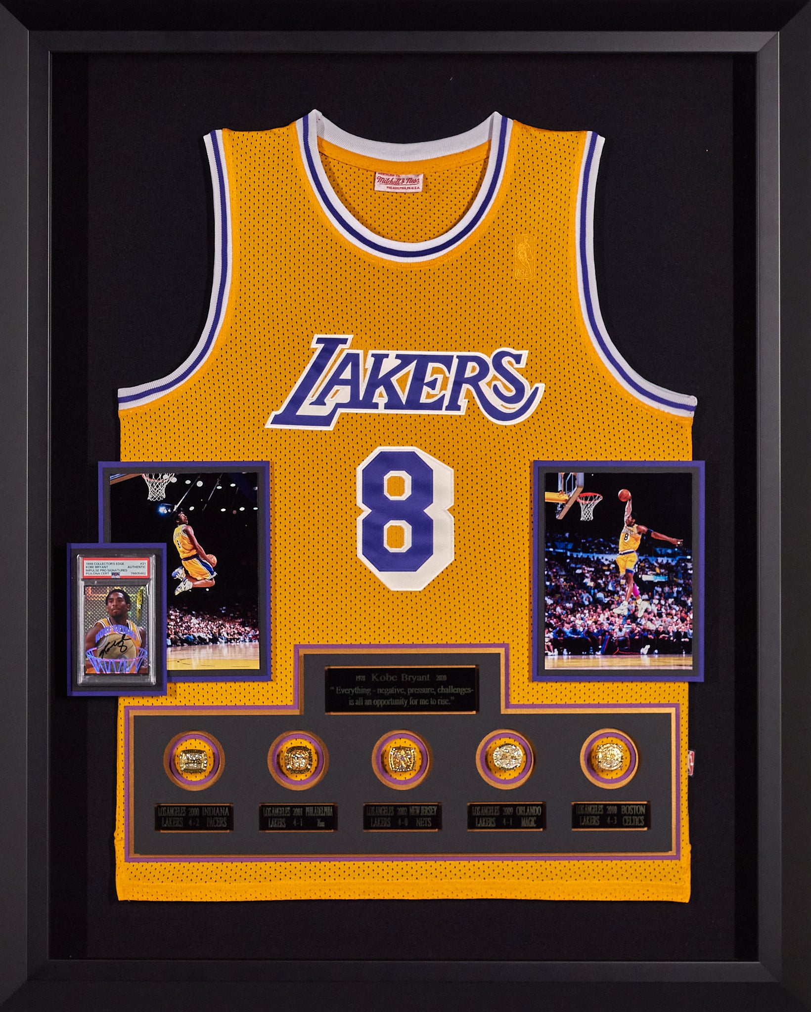 Autographed Kobe Bryant Photo - #8 Jersey Number framed PSA 8