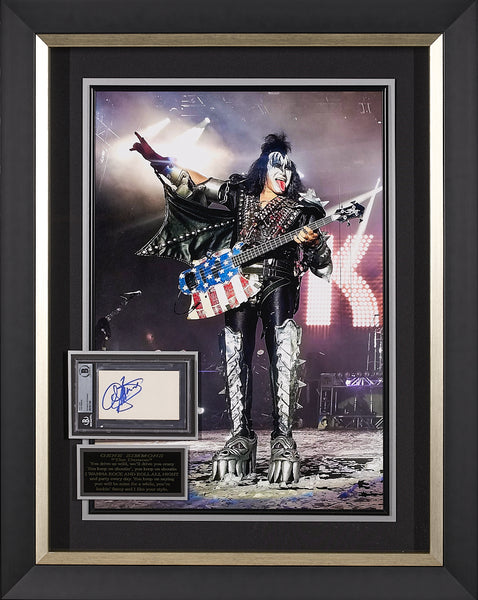 Gene Simmons from Kiss with Beckett Authenticated Encased