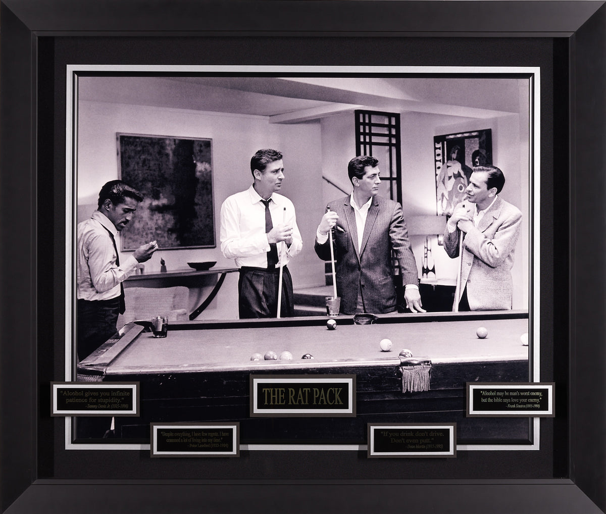The Rat Pack Playing Billiards in the 1960's Millionaire Gallery
