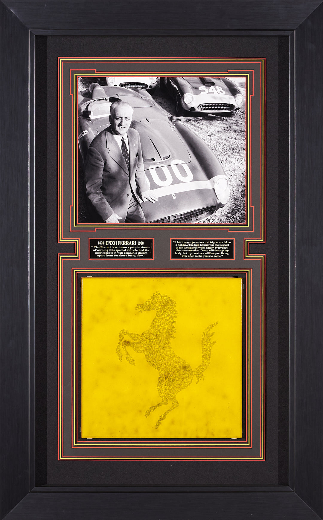 Enzo Ferrari with Rear Wall Tile from Enzo's office with Ferrari