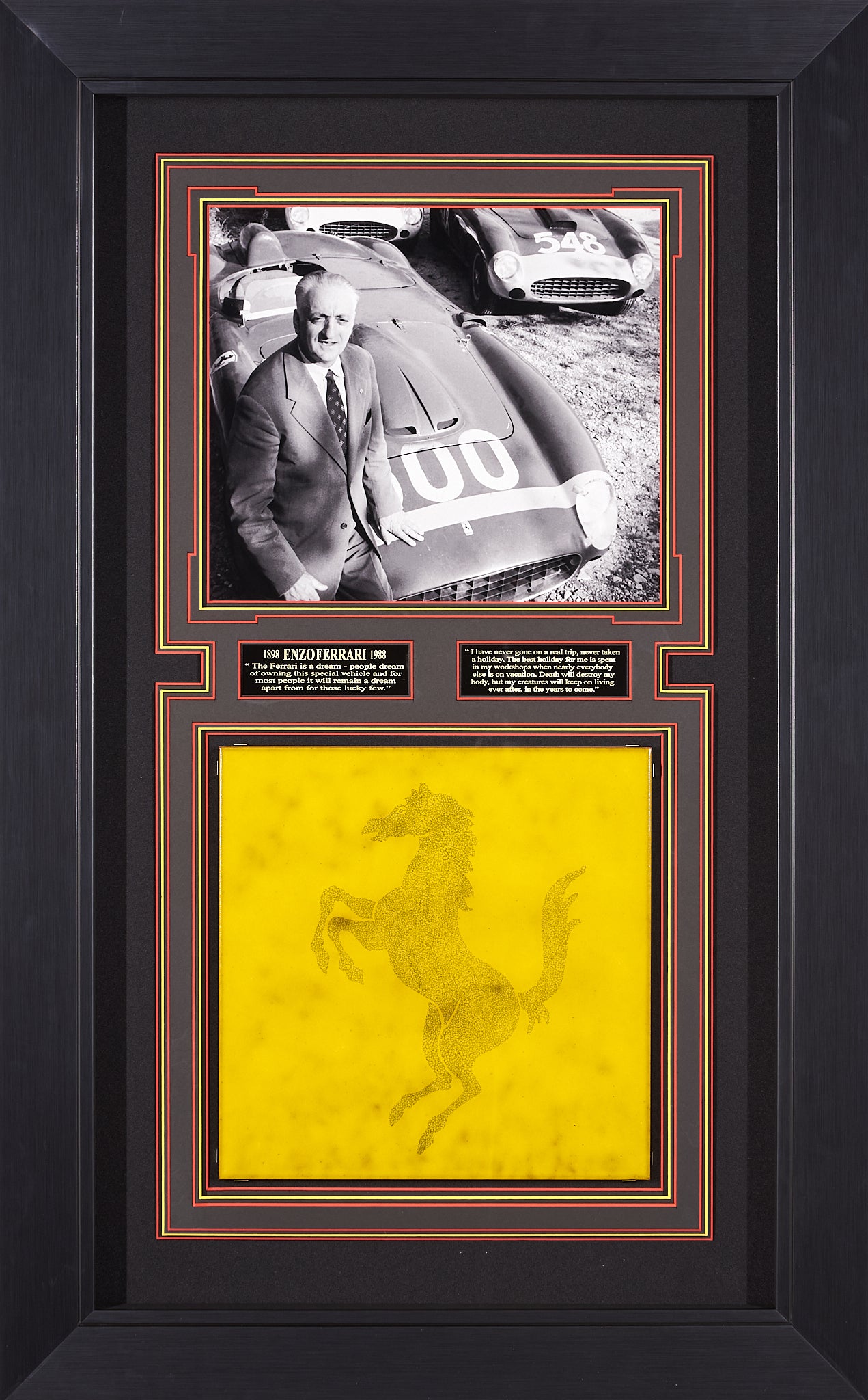 Enzo Ferrari with Rear Wall Tile from Enzo's office with Ferrari