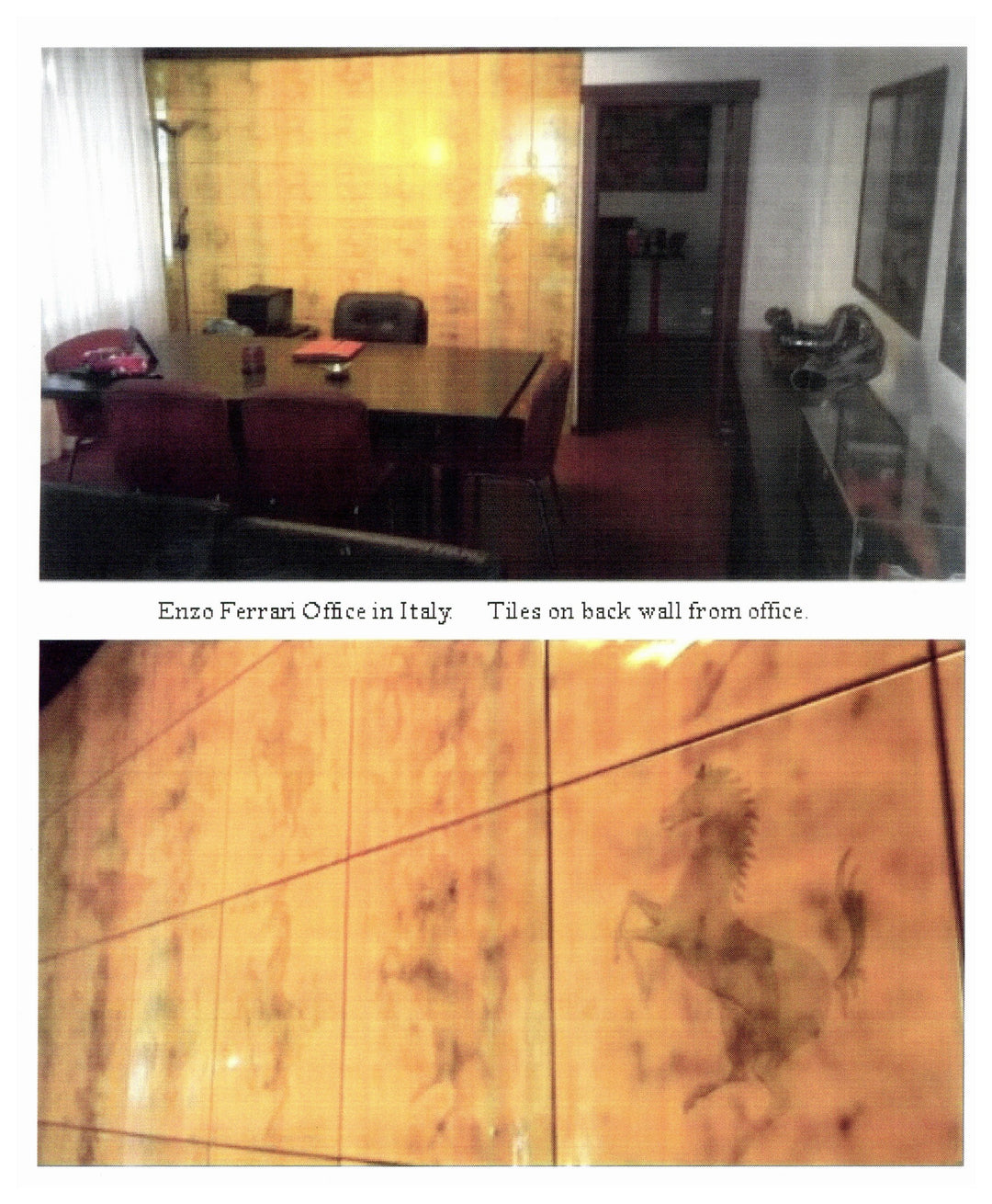 Enzo Ferrari with Rear Wall Tile from Enzo's office with Ferrari