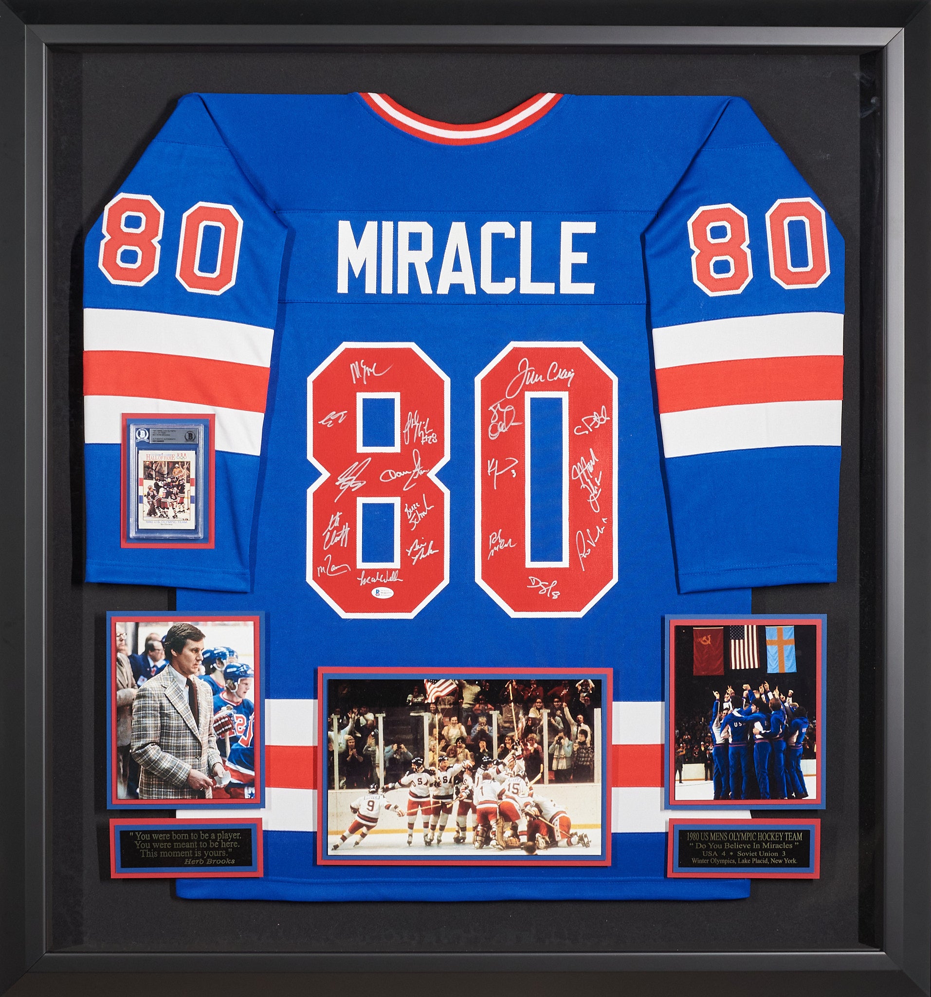 Miracle on Ice 1980 USA Hockey Team Lake Placid Celebration Photo Signed by  Jack O'Callahan 5x7