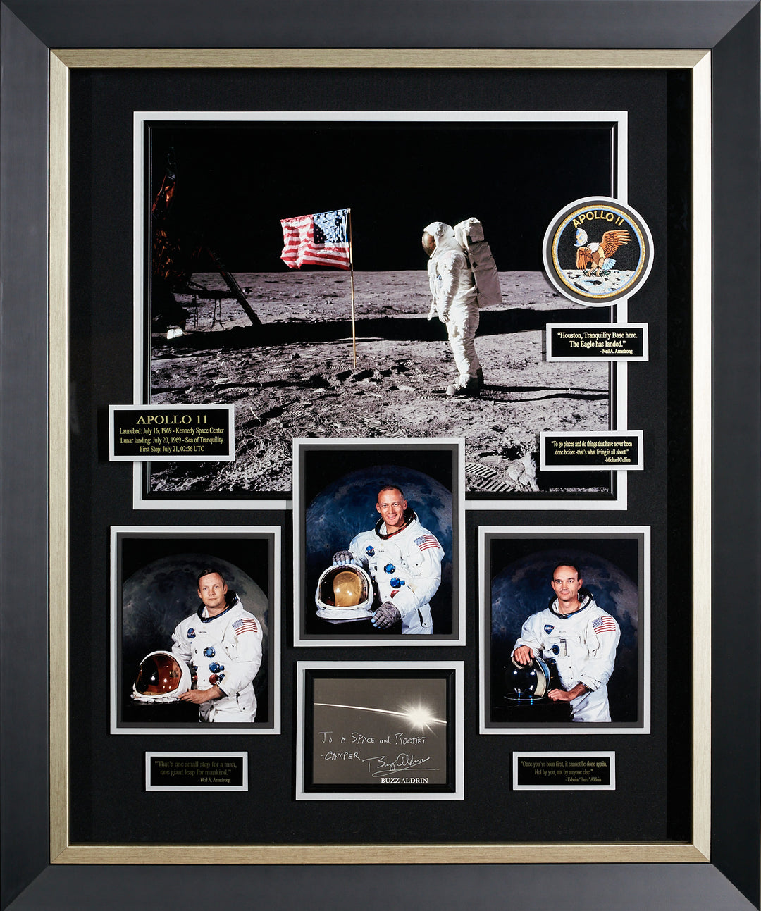 アポロ11号　Buzz Aldrin サイン入り額装 Buzz Aldrin Autographed Apollo 11 Moon Landing Deluxe Frame