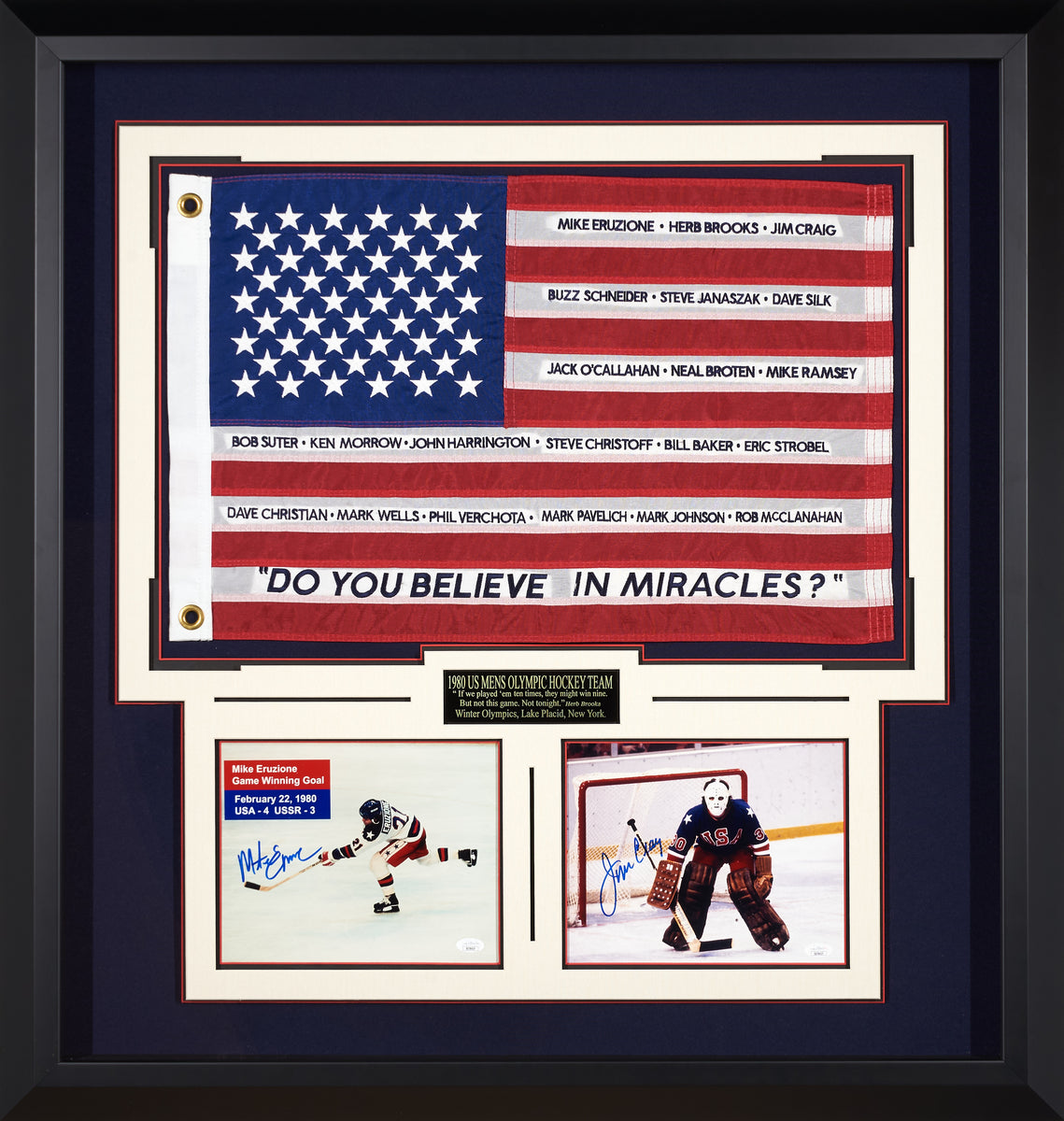 Mike Rizzo Eruzione and Jim Craig of the USA Olympics Men's Gold winni ...