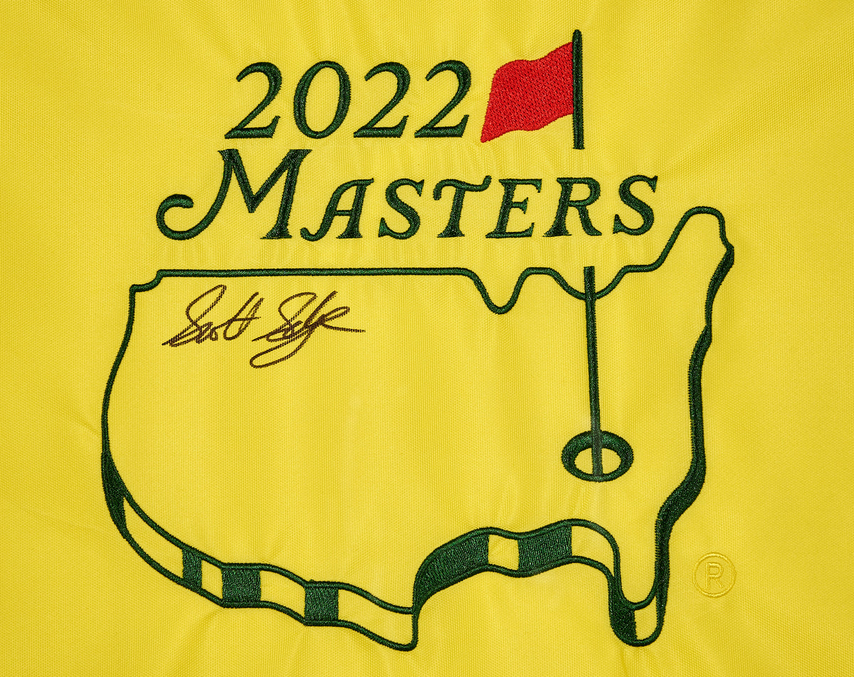 2022 Masters Signed Flag with ticket and photos of Scott Scheffler ...