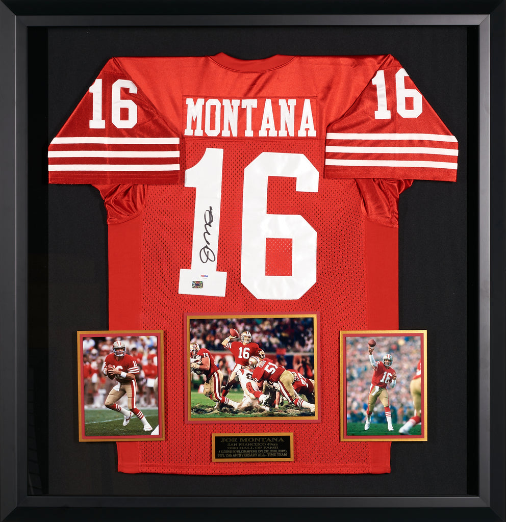 Joe montana cheap signed jersey framed