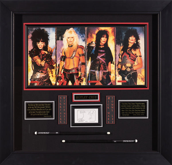激レア！MOTLEY CRUE メンバー全員サイン入り写真カード Motley Crue with Authenticated Signatures from All Members