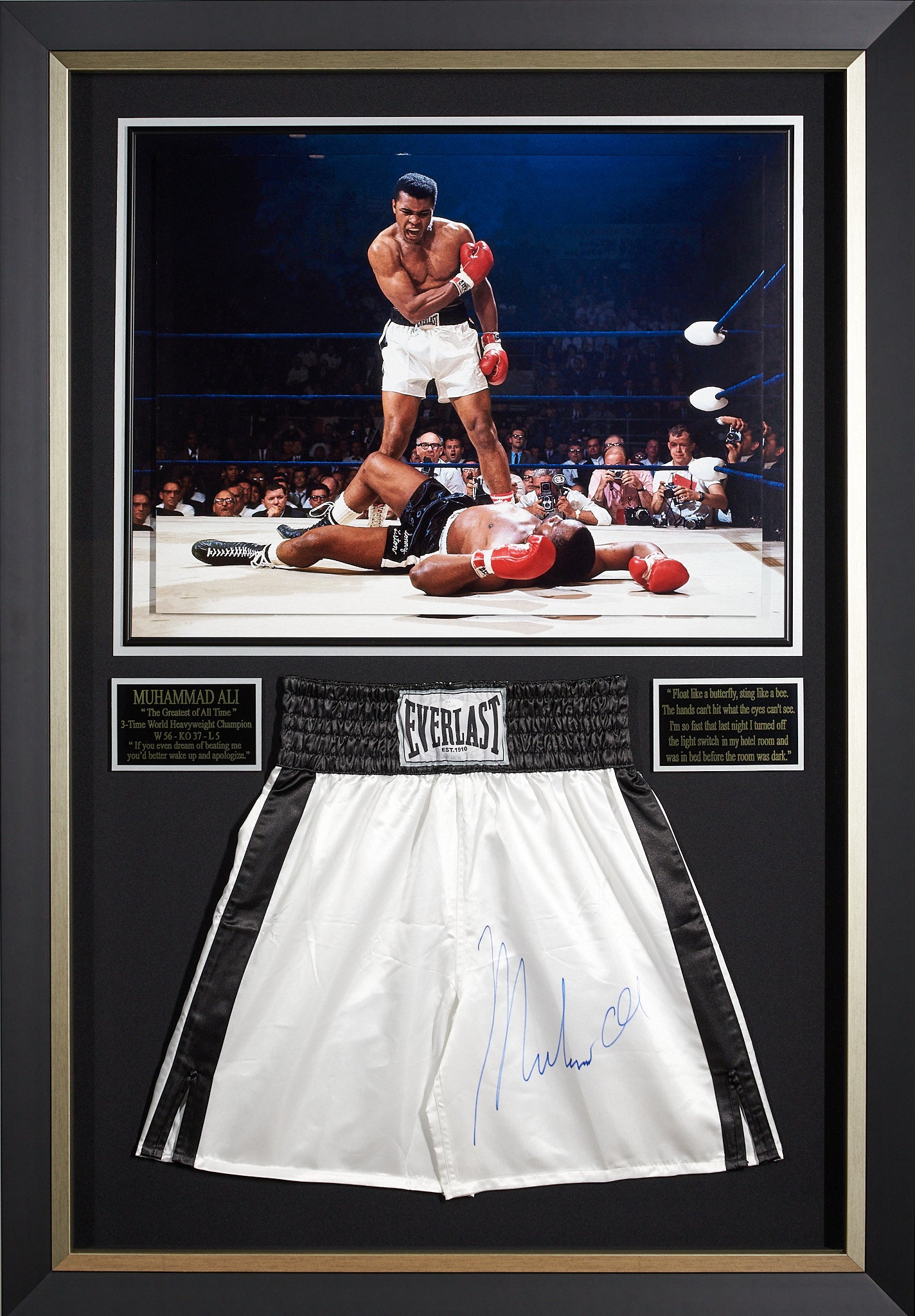 Boxing Authenticated Gallery Ali with Millionaire Shorts – signed Muhammad JSA